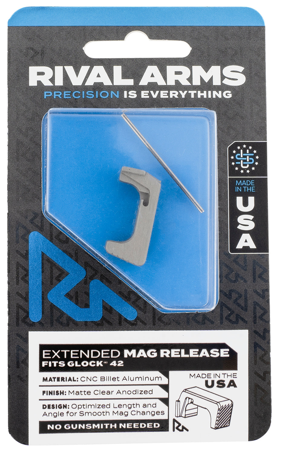 Rival Arms Extended Mag Release Sig P320 Dark Gray Aluminum RA72S001D