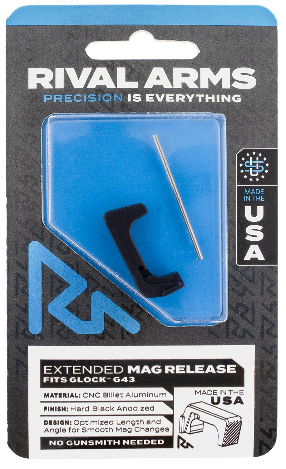 Rival Arms Extended Mag Release Glock 43 Black Anodized Aluminum RA72G003A