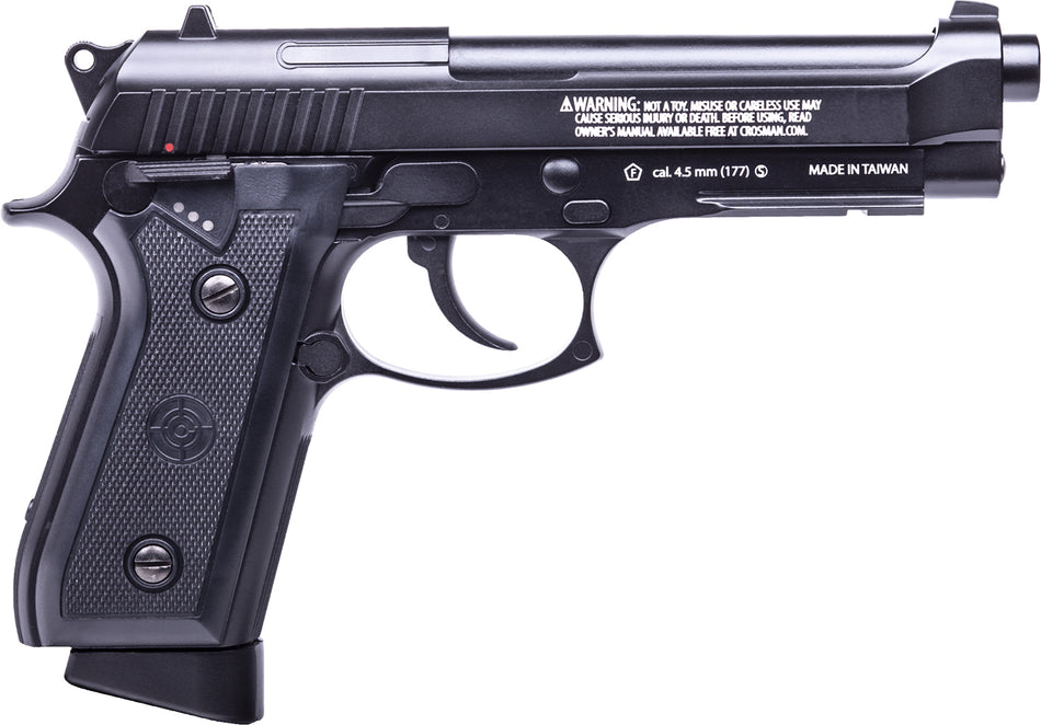 Crosman PFAM9B 177 BB Full Auto Air Pistol CO2 20-Round Magazine Full Metal Frame Blowback Action Black