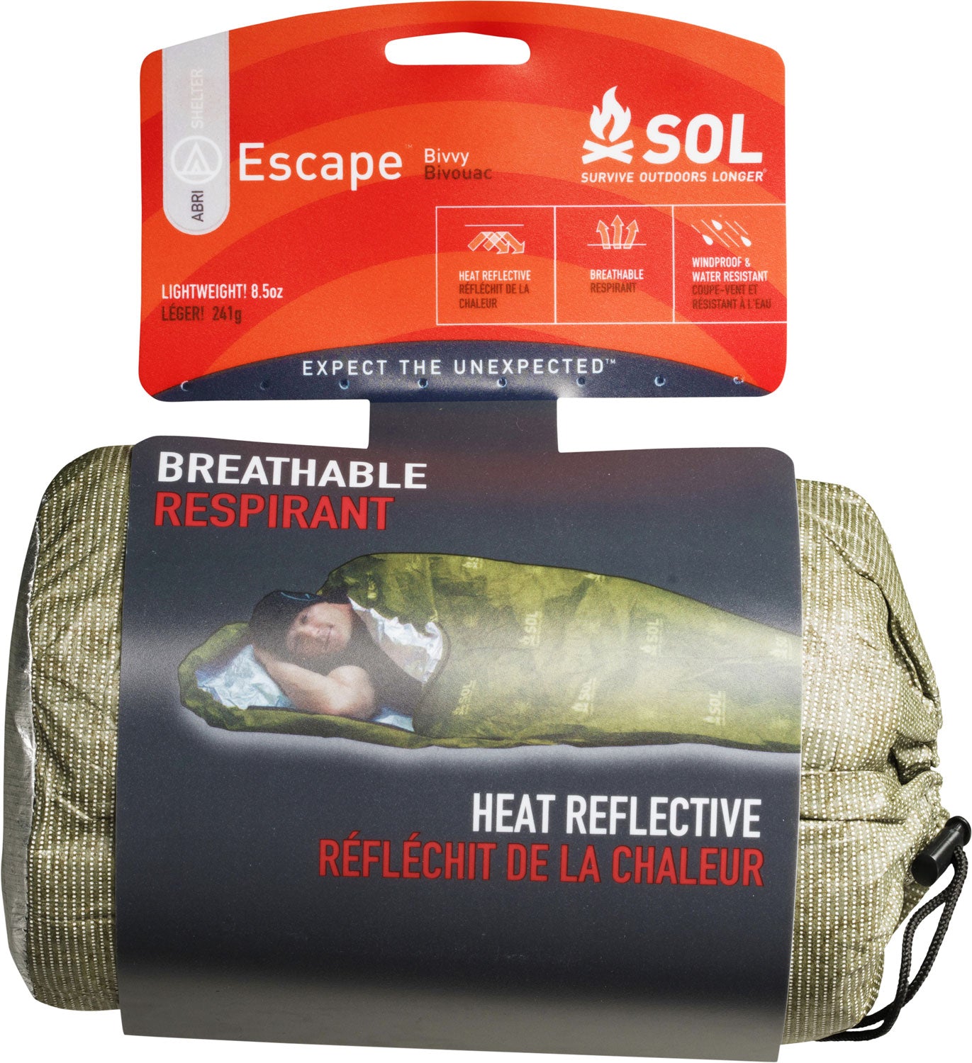 SOL Escape Bivvy Waterproof OD Green Backcountry Emergency Sleeping Shelter