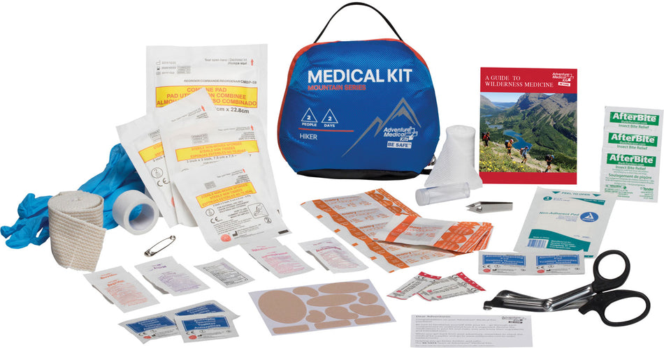 Adventure Medical Kits Mountain Hiker Medical Kit Water-Resistant for Trail Injuries and Illnesses