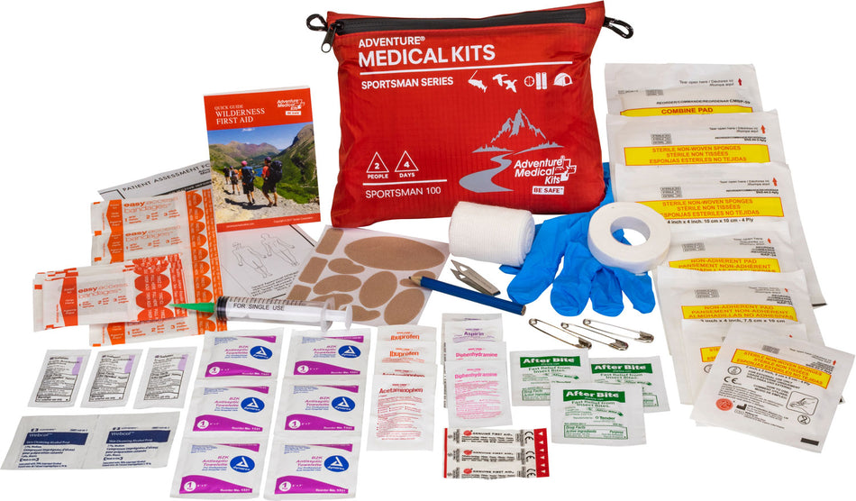 Adventure Medical Kits Sportsman 100 Waterproof Backcountry Medical Kit Red for 2 People