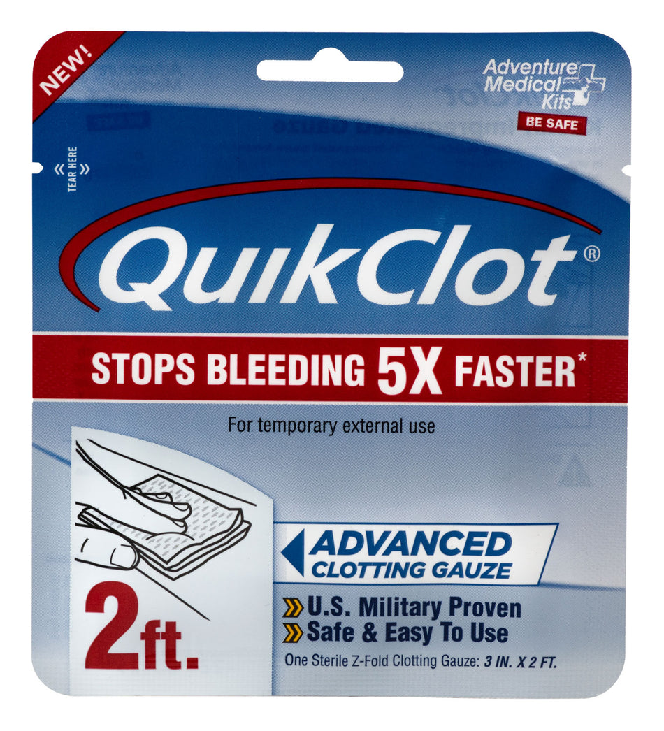 Adventure Medical Kits QuikClot Stop Bleeding Hemostatic Gauze 3" x 24" White