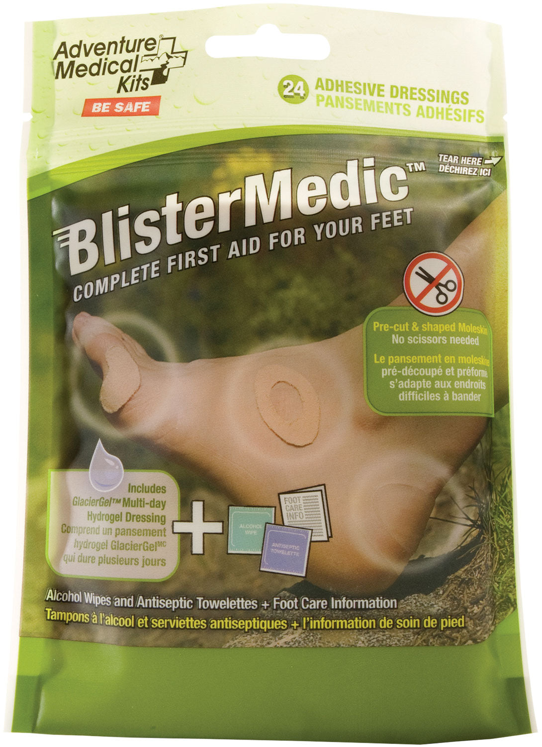 AMK Blister Medic First Aid Kit - 24 Precut Hydrogel and Moleskin Shapes