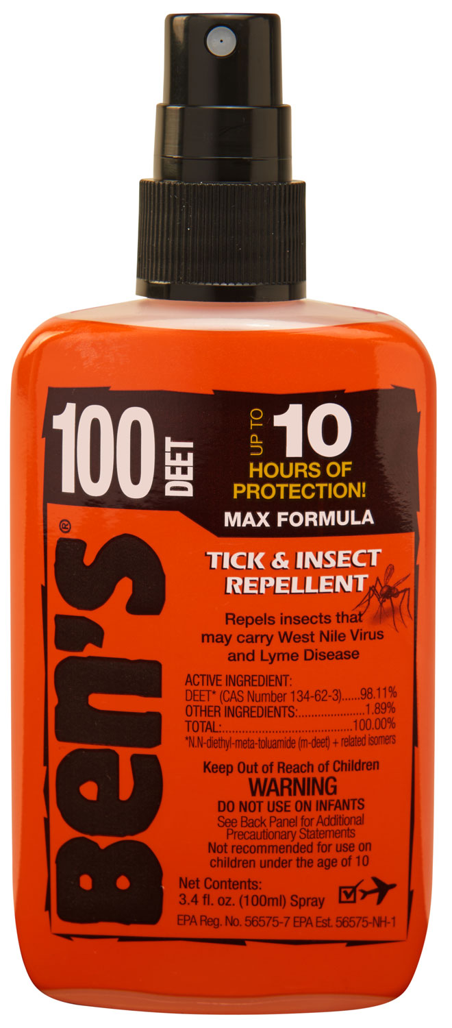 Ben's 00067080 100 Max Strength DEET Tick & Insect Repellent Spray 3.4oz 10hr Protection