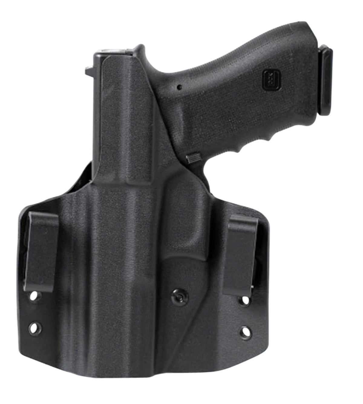 Uncle Mike's 54CCW41BGR CCW Outside Waistband Holster Black Boltaron Dual Loop for Ruger SR/SR Compact Right Hand