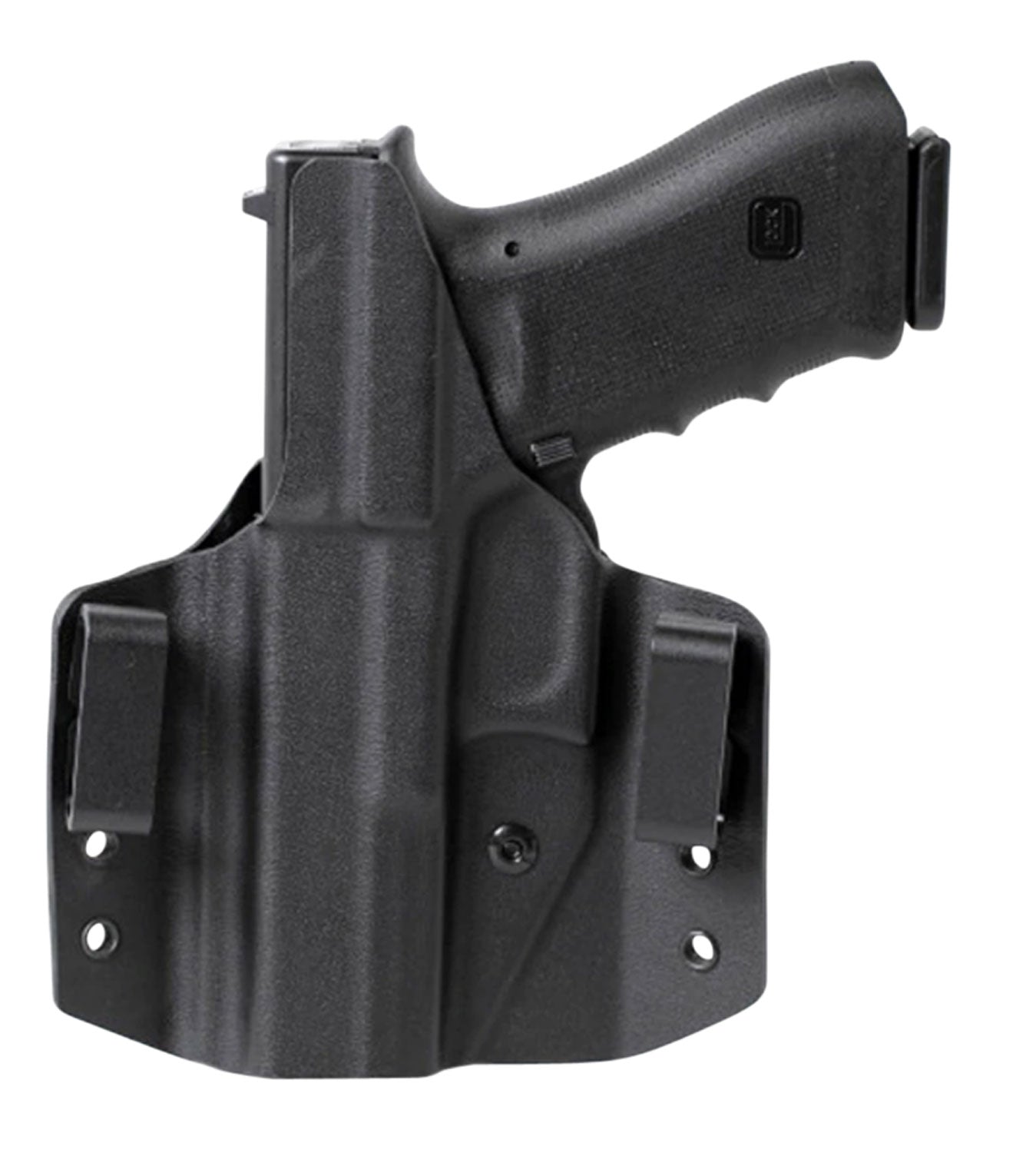 Uncle Mike's 54CCW41BGR CCW Outside Waistband Holster Black Boltaron Dual Loop for Ruger SR/SR Compact Right Hand