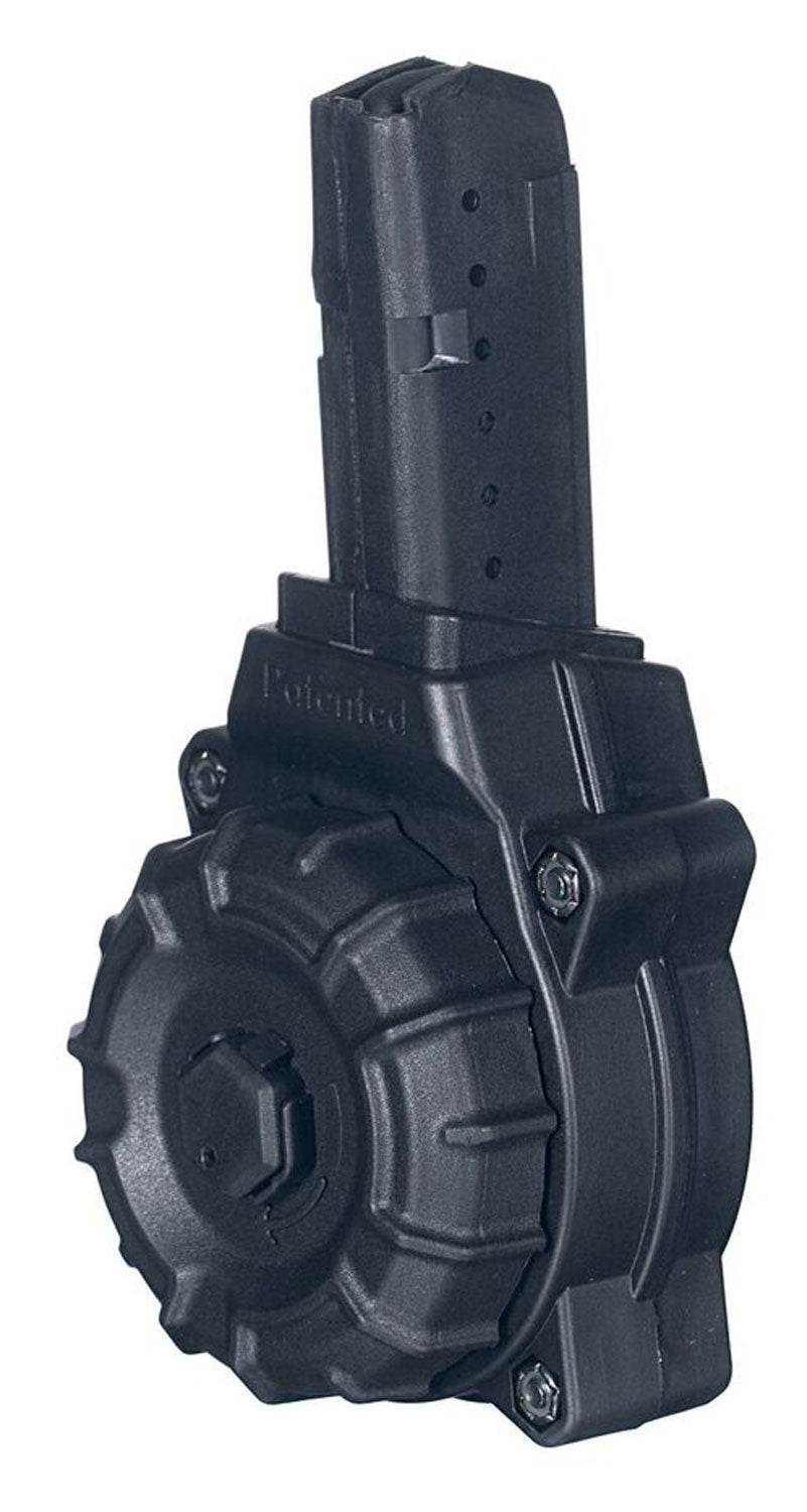 ProMag DRMA26 Standard 30rd 9mm Drum Mag Fits AR-15 Glock Style Magazines Black DuPont Zytel