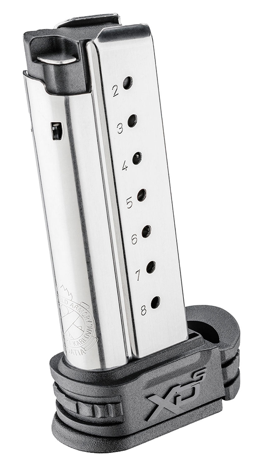 Springfield Armory XD-S XDS0908 9mm Luger 8rd Stainless Steel Magazine w/ Black Sleeve