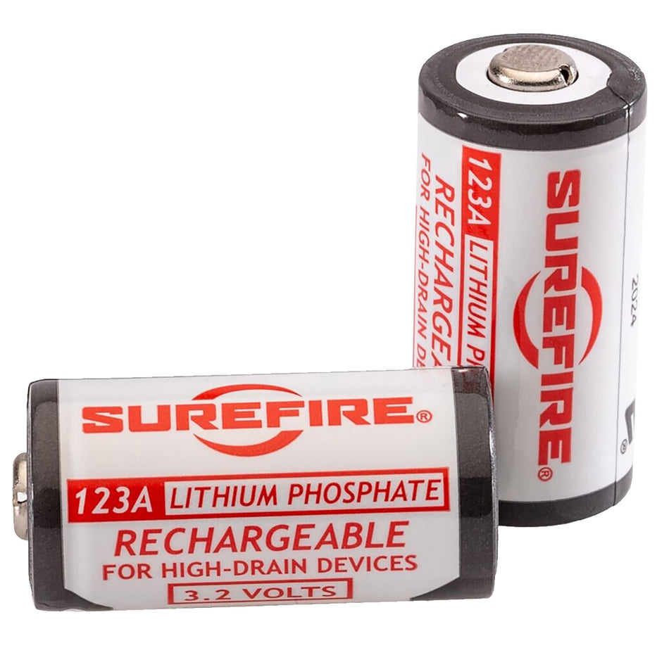 SureFire SFLFP123 123A Rechargeable Lithium Batteries 3.2 Volts 450mAh, 2 Pack