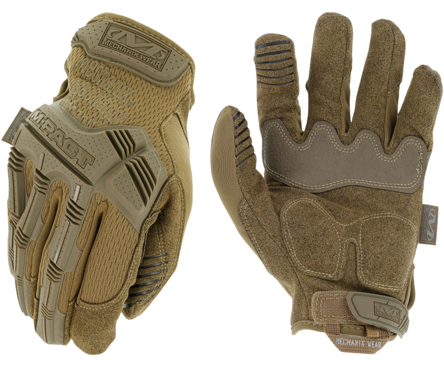Mechanix Wear M-Pact Coyote 2XL Synthetic Leather Impact Gloves TPR Wrist Closure