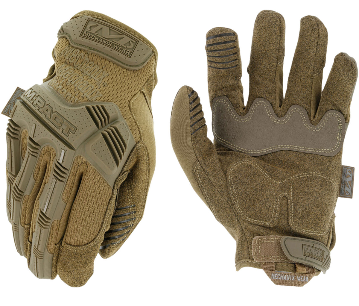 Mechanix Wear M-Pact Coyote Fingerless Medium Synthetic Leather Gloves TPR Wrist Closure