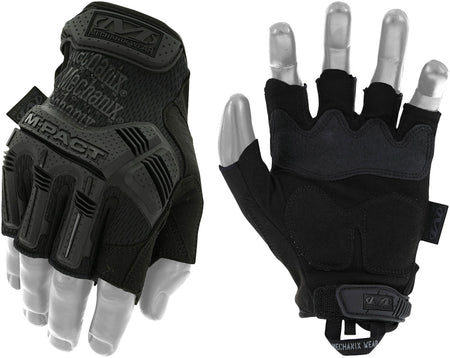 Mechanix Wear M-Pact Covert Black Fingerless Gloves XL Synthetic Leather TPR Closure