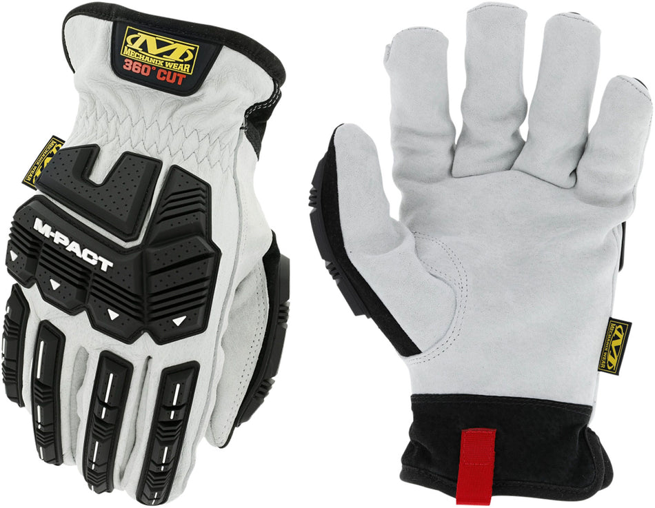 Mechanix Wear M-Pact HD Driver F8-360 DuraHide Leather Small White Impact Glove LDMPHDX000