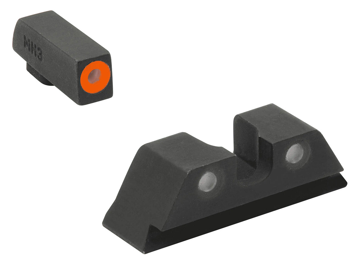 Meprolight USA 402243137 Hyper-Bright Tritium Sight Set Orange/Green Black Outline Glock 17/19/22