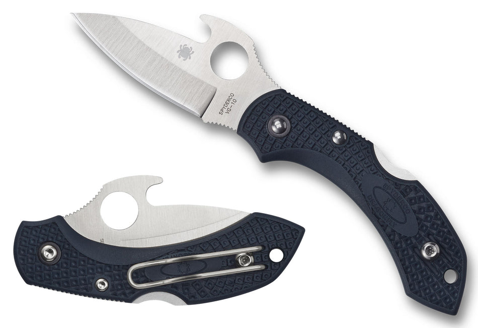 Spyderco C28PGYW2 Dragonfly 2 2.28" Plain VG-10 Drop Point Blade Gray Textured FRN Handle with Pocket Clip