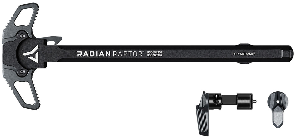 Radian Raptor Charging Handle with Talon Safety 45/90 Gray Ambi Controls AR-15/M16