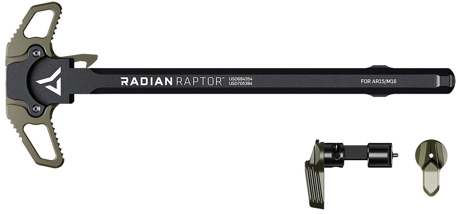 Radian Raptor Charging Handle with Talon Safety 45/90 OD Green Ambi AR-15/M16