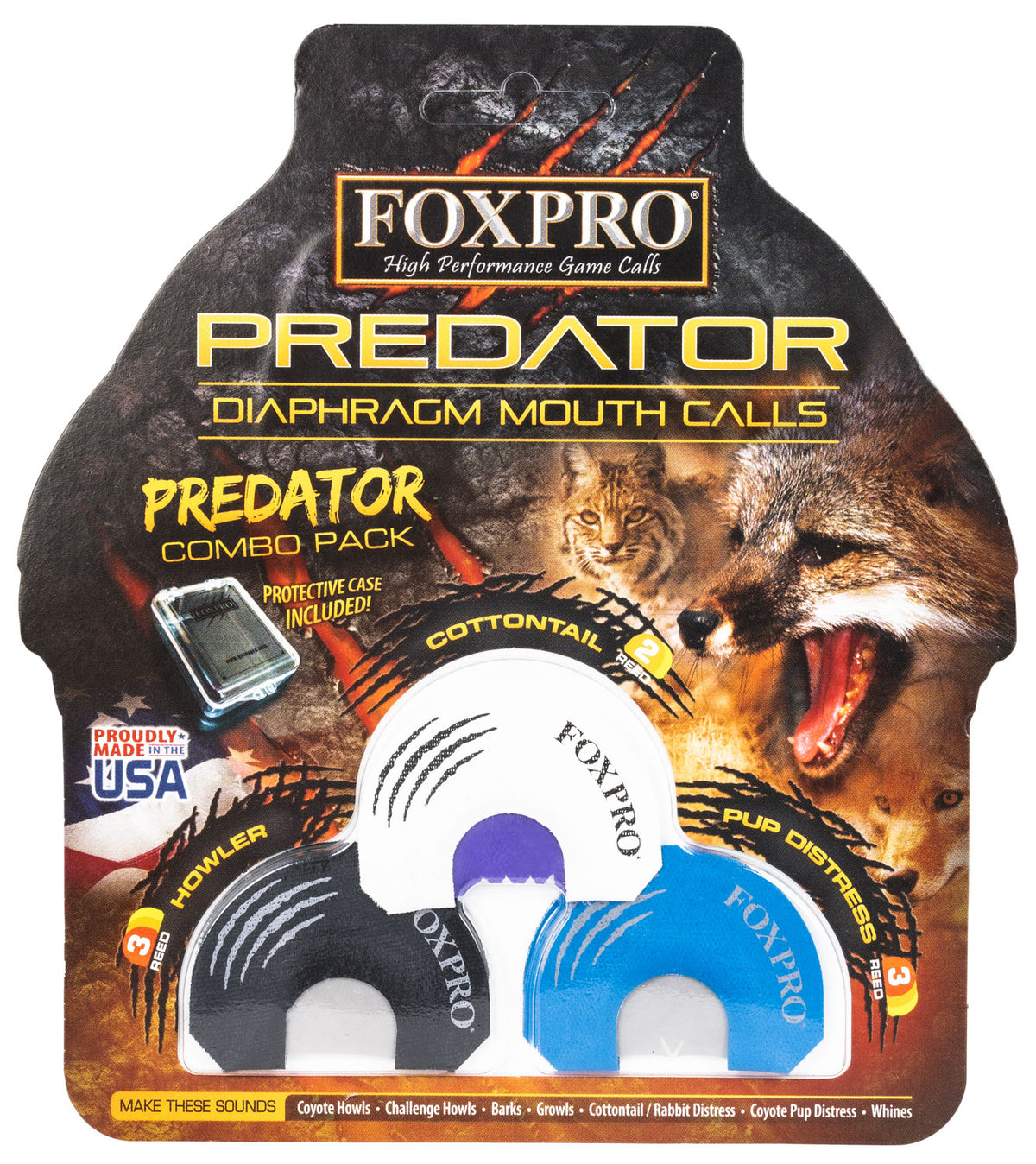 FOXPRO Coyote Combo Double and Triple Reed Predator Mouth Call Pack