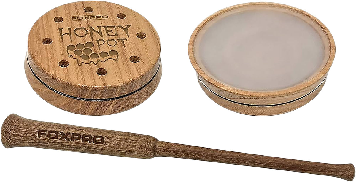 FOXPRO Honey Pot Crystal Surface Turkey Pot Call with Ipe Striker