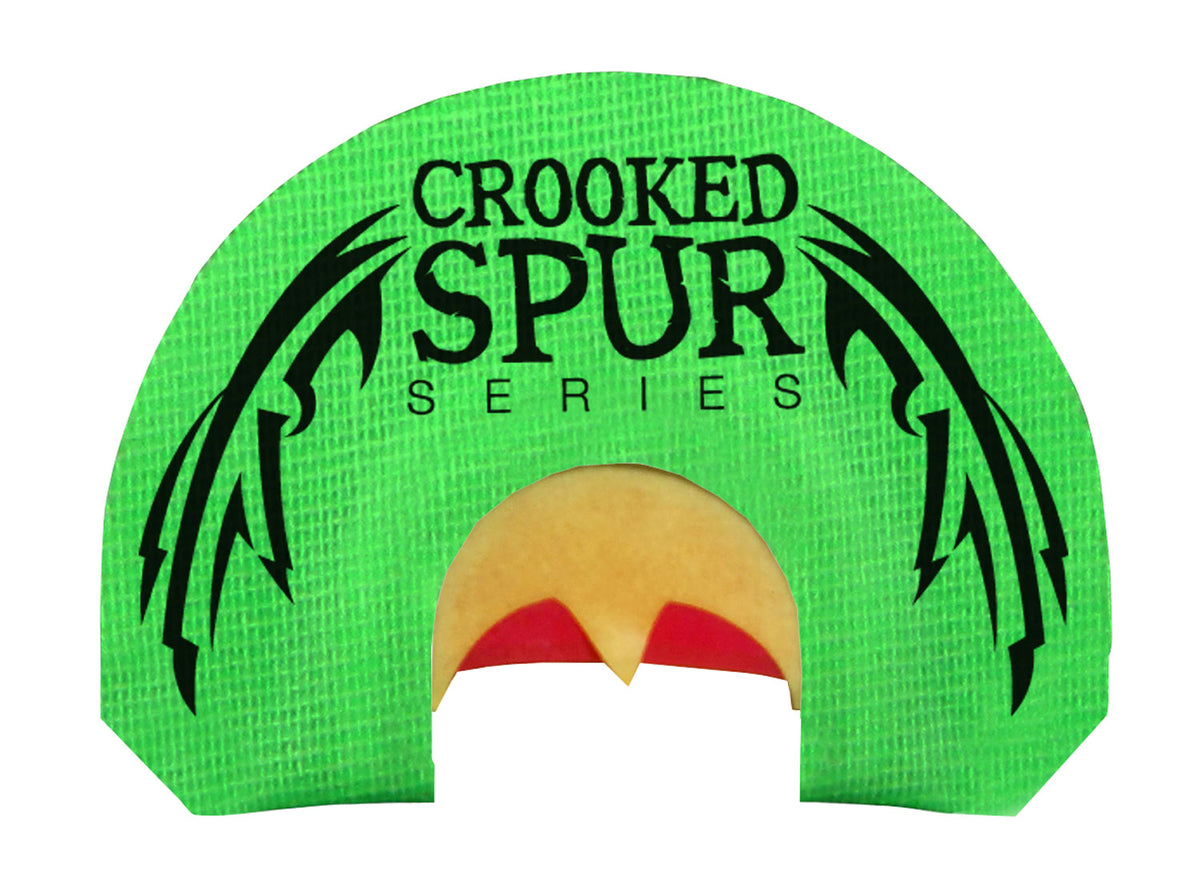 Foxpro Crooked Spur Back Wing Mouth Call - Triple Reed Turkey Diaphragm, Green
