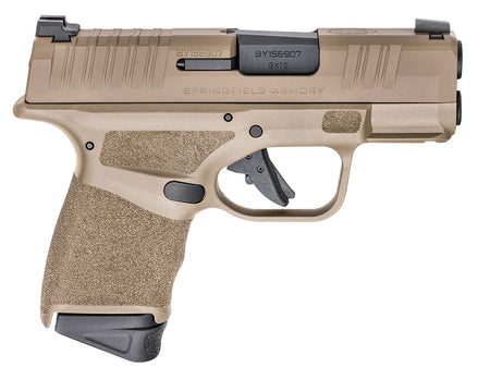 Springfield Armory Hellcat Micro-Compact 9mm Pistol, FDE Cerakote Slide, 13+1/11+1 Capacity, Picatinny Rail Frame