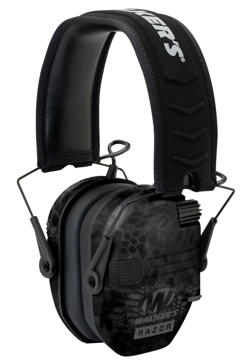 Walker's GWPRSEMYP Razor Slim Electronic Muff 23 NRR Typhoon Camo Black Polymer