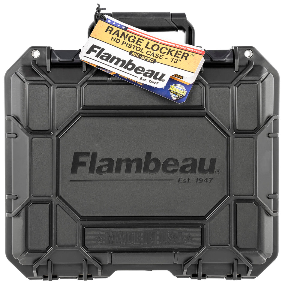 Flambeau 1312SN Range Locker HD Black Polymer Handgun Case Waterproof and Dustproof
