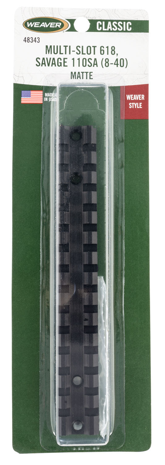 Weaver Mounts 48343 Aluminum Multi-Slot Base Black Fits Savage 110 Short Action