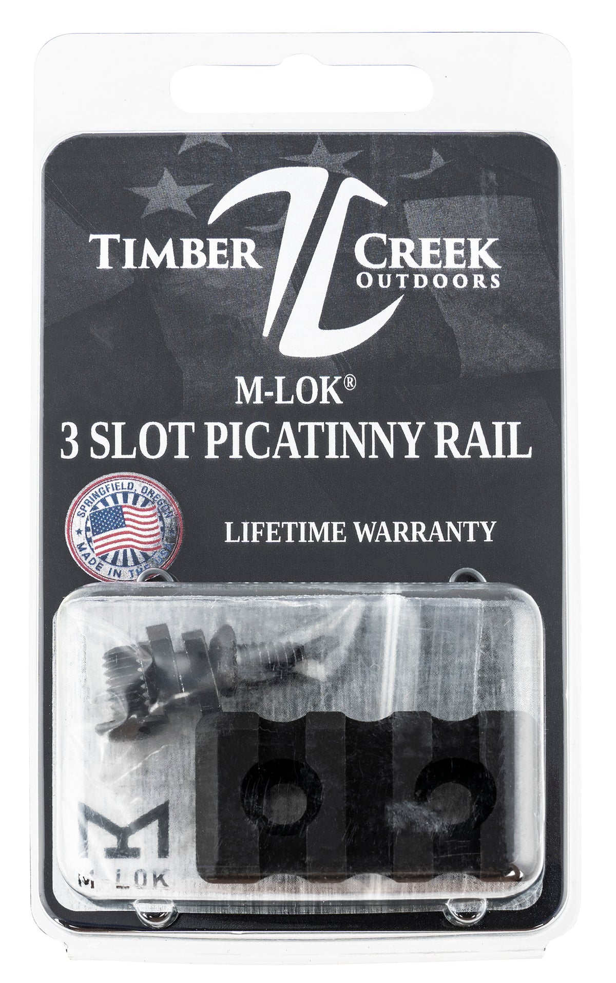 Timber Creek Outdoors M-LOK Compatible 3 Slot Picatinny Rail Black Anodized Billet Aluminum