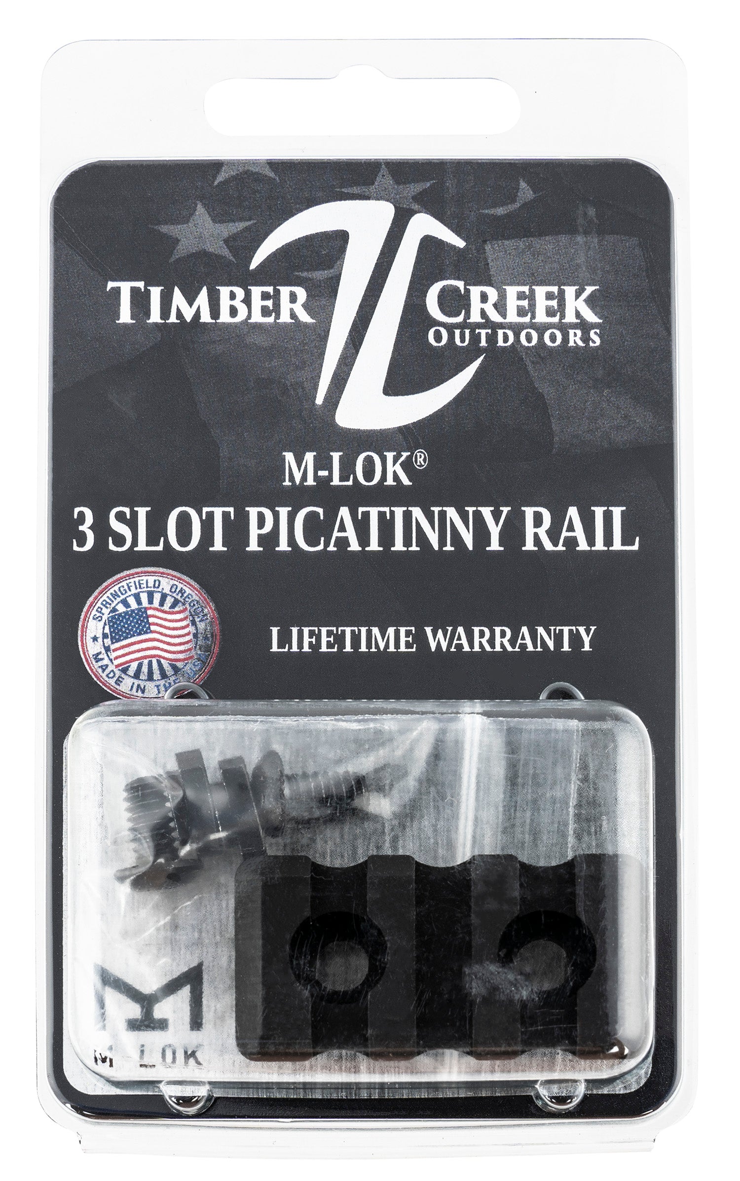 Timber Creek Outdoors M-LOK Compatible 3 Slot Picatinny Rail Black Anodized Billet Aluminum