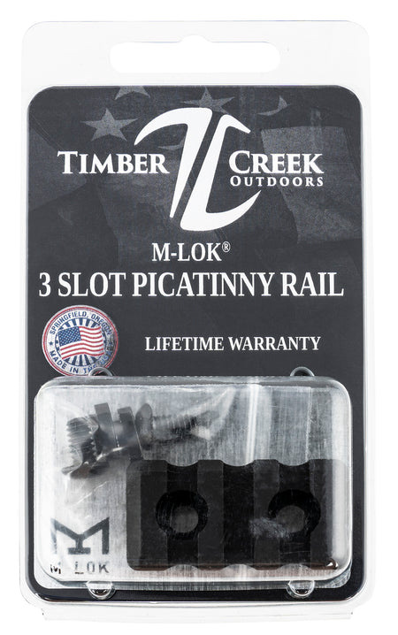 Timber Creek Outdoors M-LOK Compatible 3 Slot Picatinny Rail Black Anodized Billet Aluminum