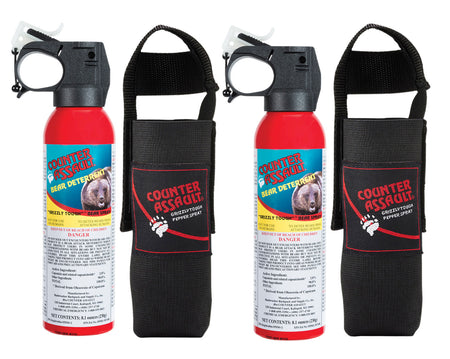 Counter Assault 15067015 Bear Deterrent 8.1 oz Two-Pack Includes 2 Nylon Holsters