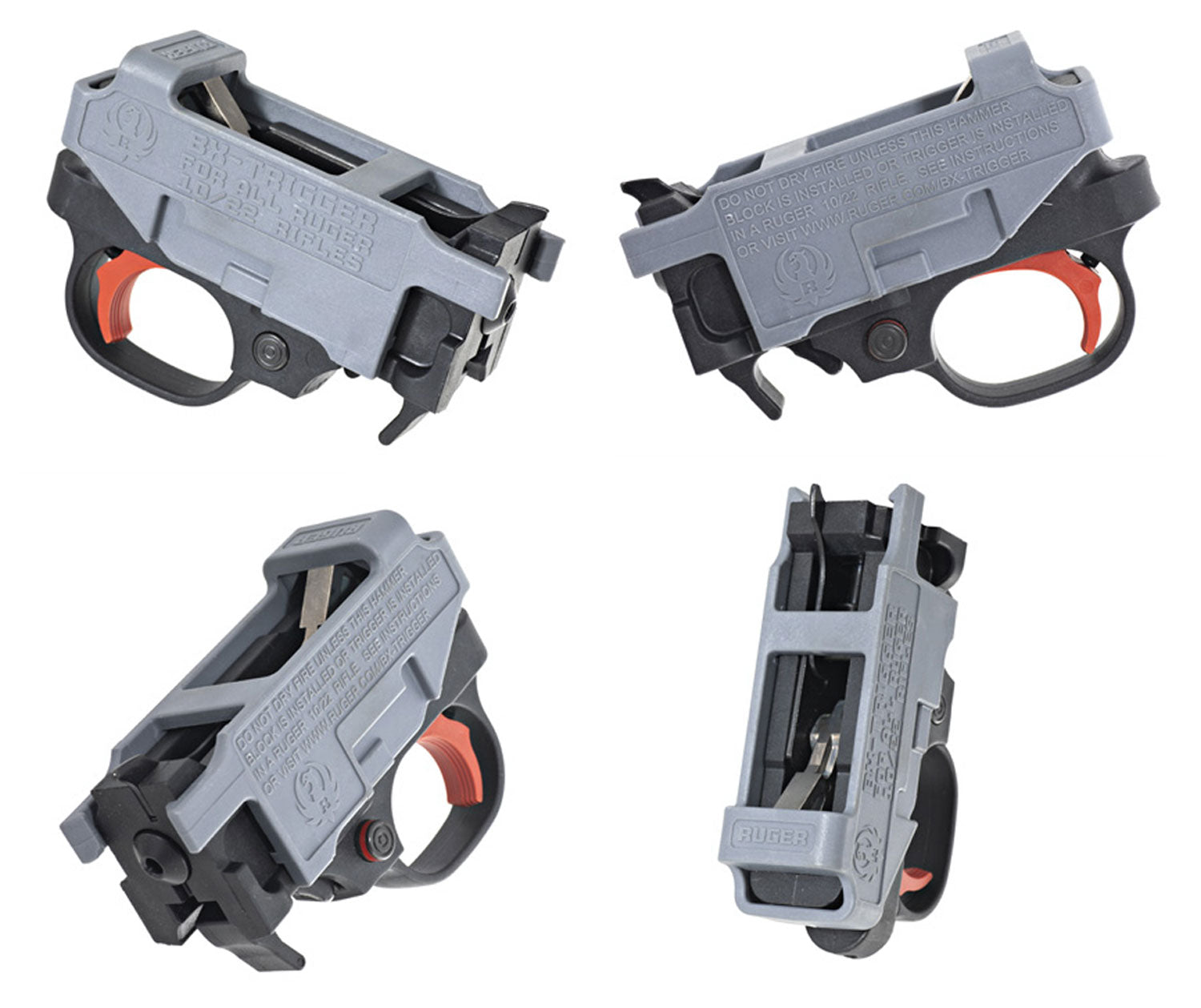 Ruger BX-Trigger Drop-In Assembly for 10/22 Rifles & 22 Charger Pistols, 2.75 lbs, Red Configuration