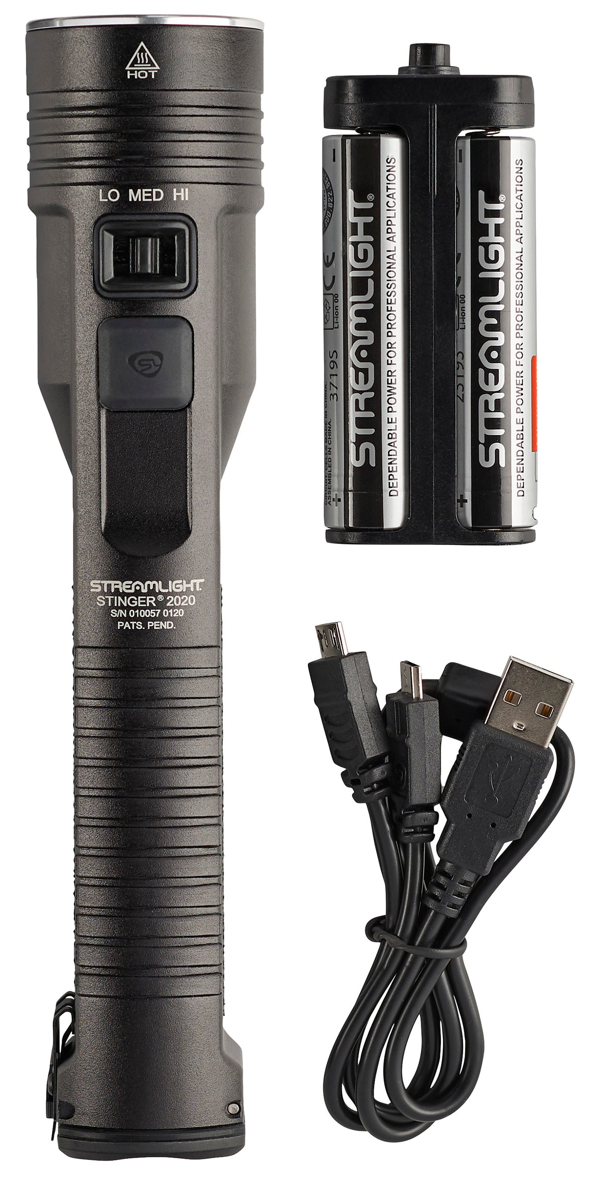 Streamlight Stinger 2020 78100 Black 100/850/2000 Lumen LED Flashlight No Charger Included