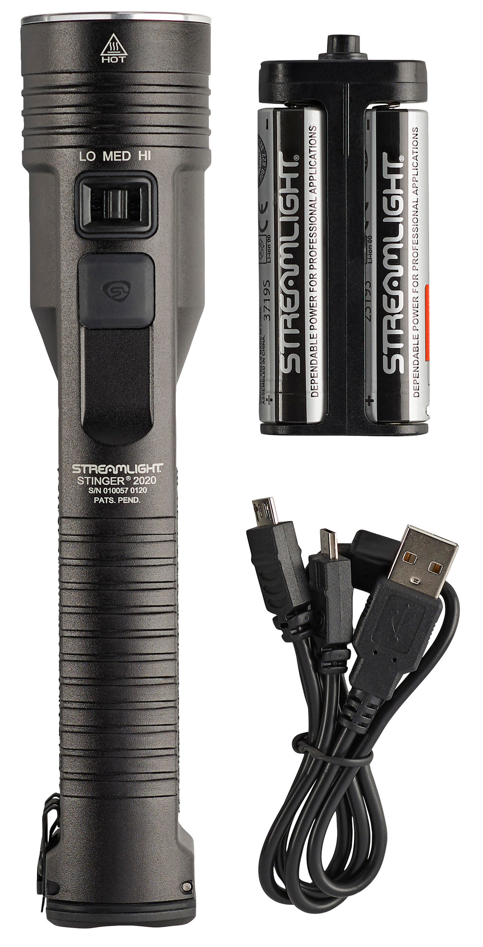 Streamlight Stinger 2020 78100 Black 100/850/2000 Lumen LED Flashlight No Charger Included