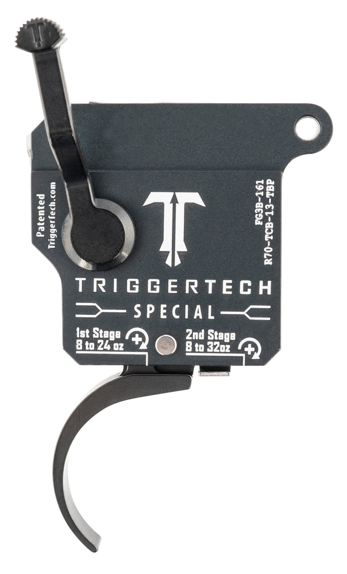 TriggerTech R70TCB13TBP Rem 700 Special Two-Stage Pro Curved Trigger, Right Hand 1-3.5 lb Gray/Black