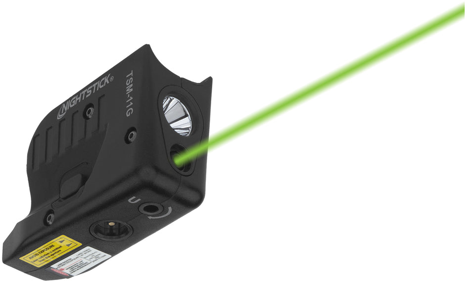 Nightstick TSM11G Tactical Light with Green Laser for Glock 42/43/43X/48 Black 150 Lumens White LED