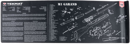 TekMat TEKR36M1GARANDBK M1 Garand Cleaning Mat 12x36 Inch Rubber with Parts Diagram