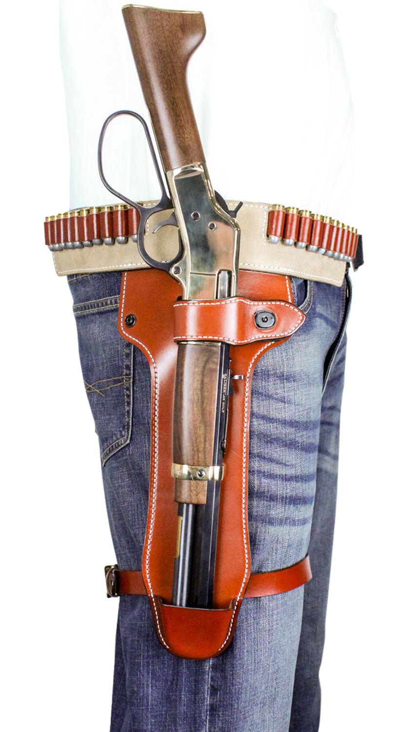 DeSantis Premium Western Rig Mares Leg Ambi Carry Holster Tan
