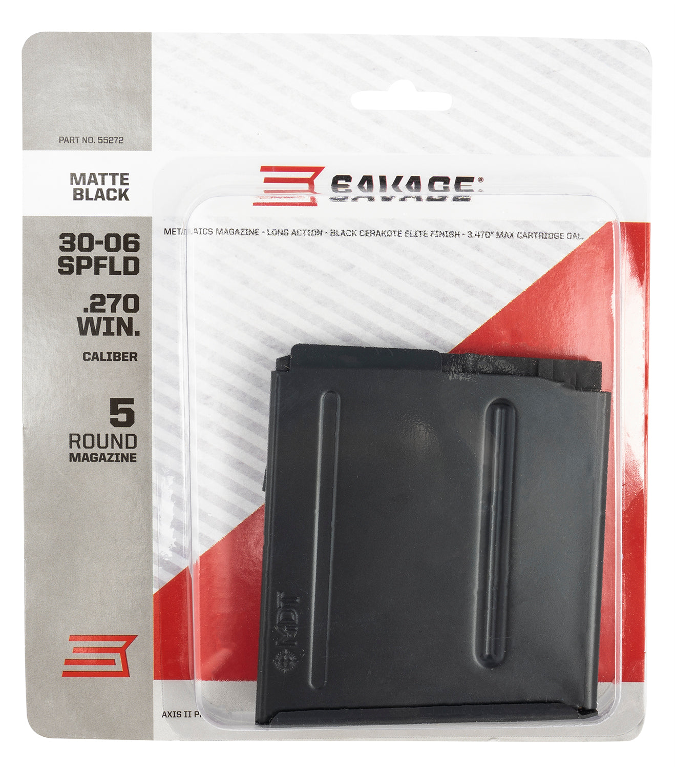 Savage Arms 55272 5rd Rifle Magazine 270 Win/30-06 Springfield Fits Axis II Precision Matte Black Steel