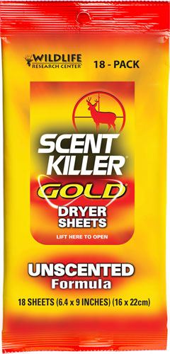 WRC Dryer Sheets Scent Killer Gold Unscented 18 Count