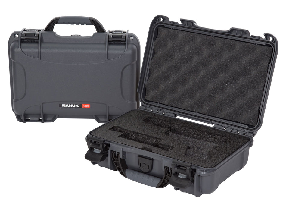 Nanuk 909GLOCK7 909 Graphite Pistol Case Compatible w/ Glock Handguns & 2 Magazines