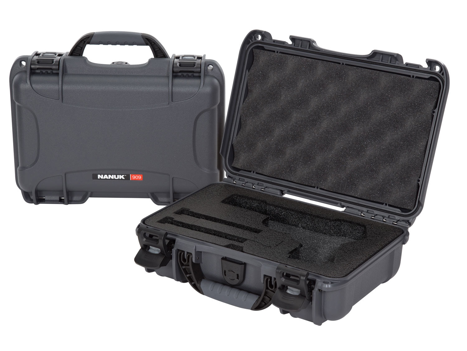 Nanuk 909CLASG7 Classic Waterproof Handgun Case Graphite Resin Closed-Cell Foam 11.44" x 7"