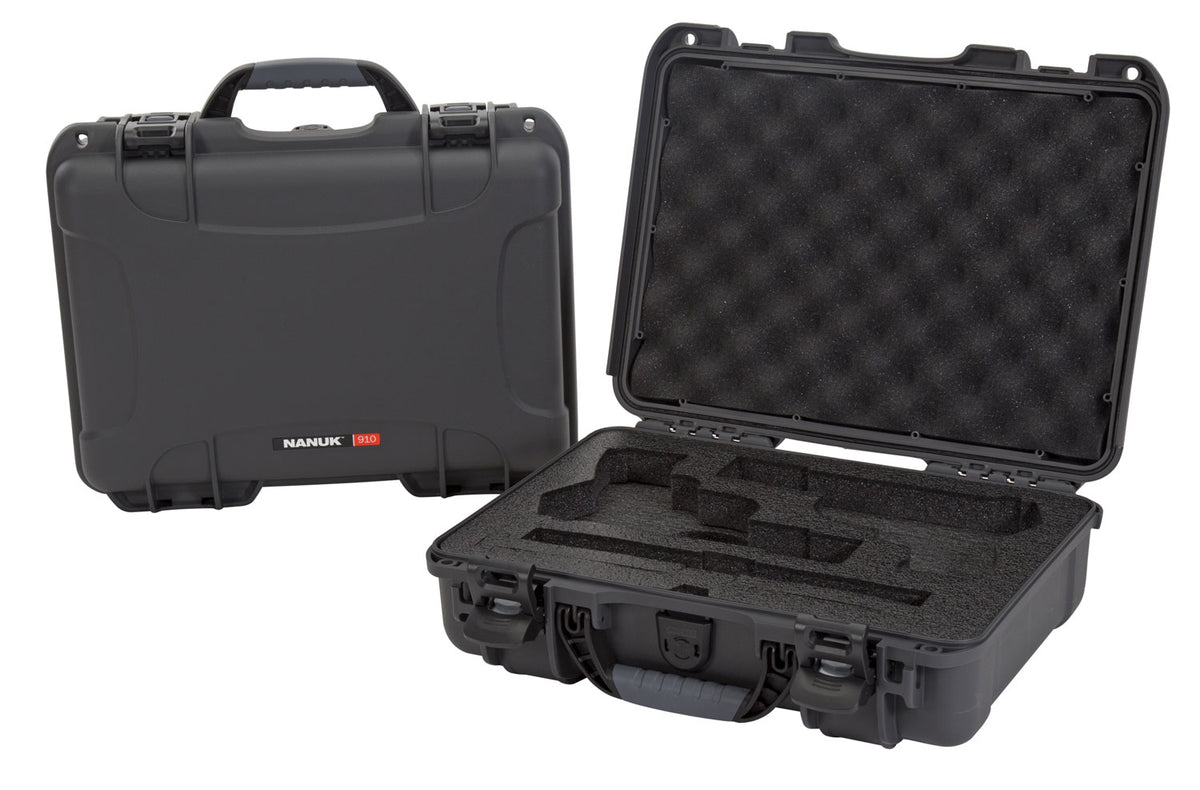 Nanuk 910CLASG7 Classic 2 Up Handgun Case Graphite Polymer Latches Closed-Cell Foam 13.20" L
