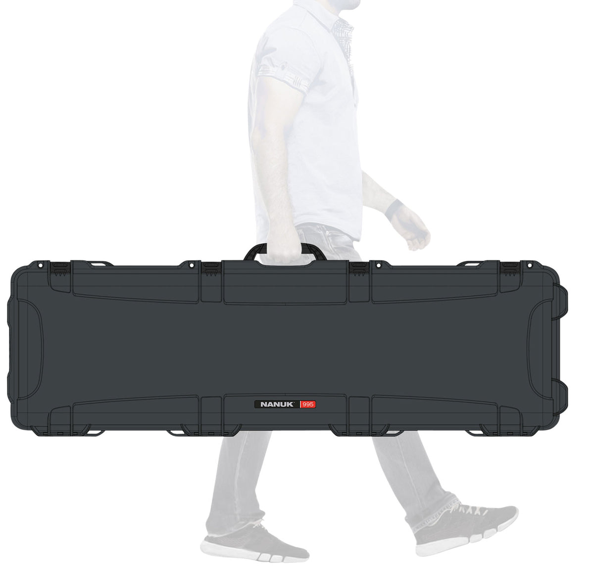Nanuk 9951007 995 Graphite Polymer Hard Case with Lockable Latches and Foam Padding