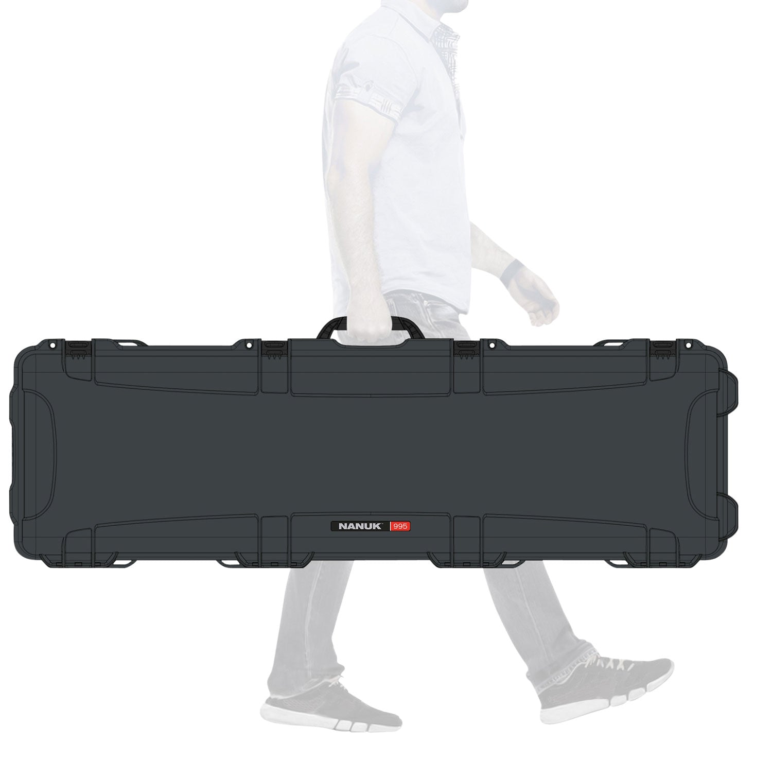 Nanuk 9951007 995 Graphite Polymer Hard Case with Lockable Latches and Foam Padding