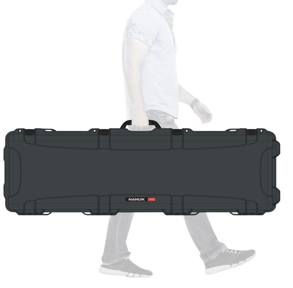Nanuk 9951007 995 Graphite Polymer Hard Case with Lockable Latches and Foam Padding