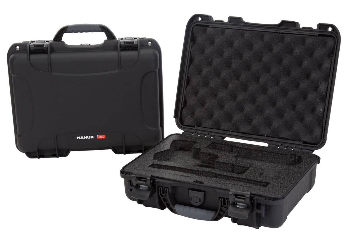 Nanuk 910CLASG1 910 Black Polymer 2-Up Gun Case with Closed-Cell Foam