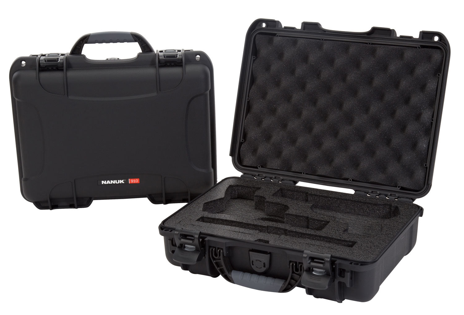 Nanuk 910CLASG1 910 Black Polymer 2-Up Gun Case with Closed-Cell Foam